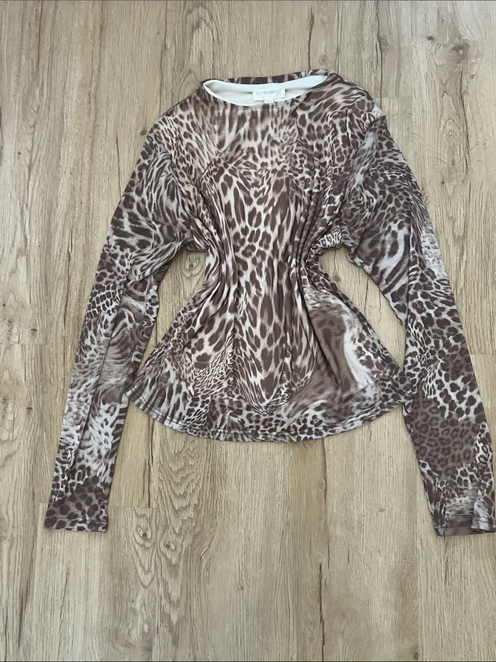 See You Monday Brown Leopard Print Long Sleeve Top